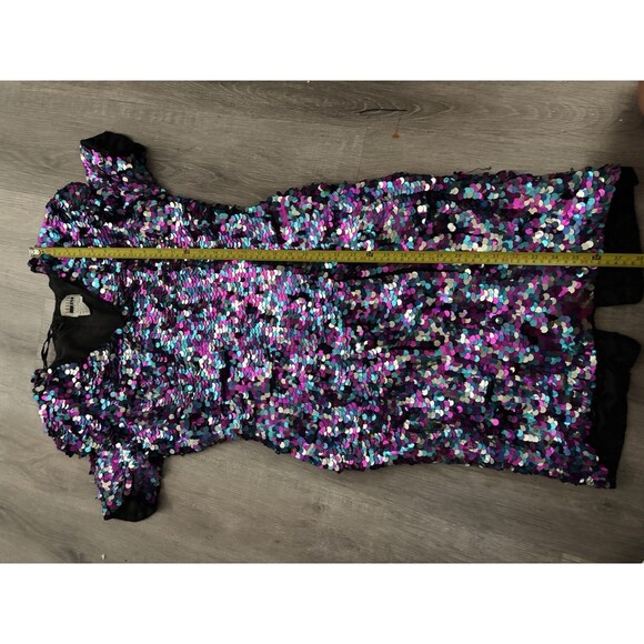 Vtg Silk Allover Paillette Cocktail Formal Sheath Mermaid Fairy New Years Party - Picture 11 of 12